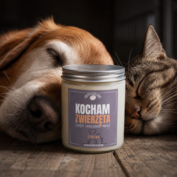 Kocham zwierzęta – świeca sojowa (250 ml) z kategorii Dla Zwierzolubów